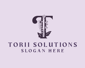 Flower Bloom Letter T logo design