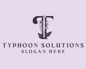 Flower Bloom Letter T logo design