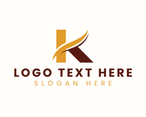 Modern - Wave Marketing Digital Letter K logo design