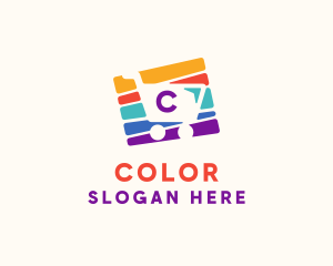 Colorful Shopping Cart Lettermark logo design