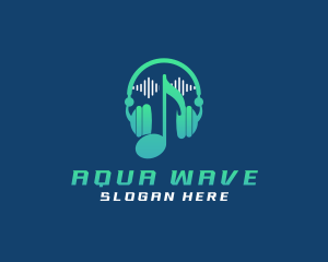 Sound Wave Headphone logo design