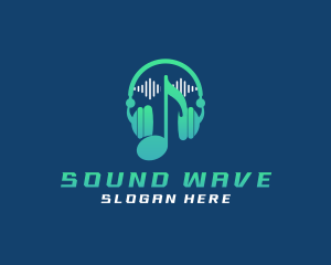 Sound Wave Headphone logo design