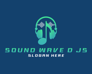 Sound Wave Headphone logo design