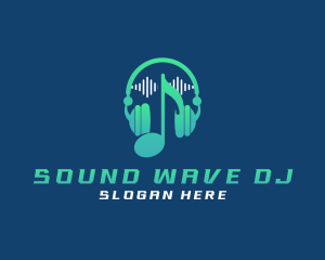 Sound Wave Headphone logo design