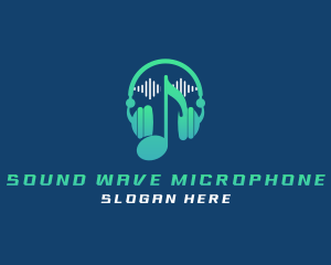 Sound Wave Headphone logo design