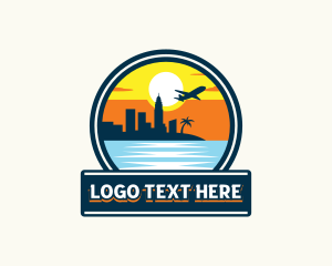 Waves - Sunset Tourism Getaway logo design