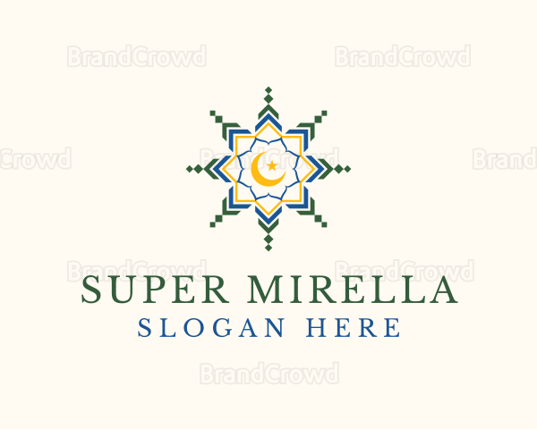 Mandala Moon Star Pattern Logo