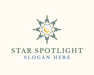 Mandala Moon Star Pattern  logo design