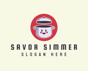 Slow Cooker - Happy Pot Lid logo design