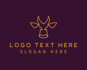Cattle - Golden Wild Bull logo design