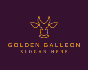 Golden Wild Bull logo design