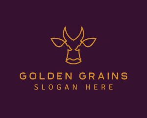 Golden Wild Bull logo design