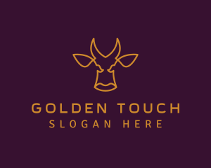 Golden Wild Bull logo design