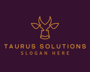 Taurus - Golden Wild Bull logo design