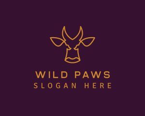 Golden Wild Bull logo design