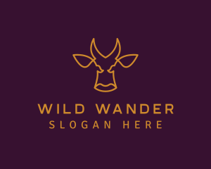 Golden Wild Bull logo design