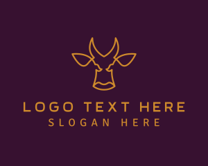 Bull - Golden Wild Bull logo design