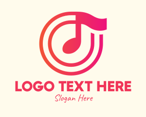 Music Player - Pink Music Note logo design
