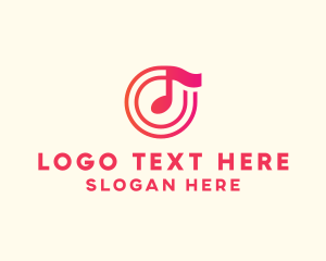 Streaming - Pink Music Note logo design