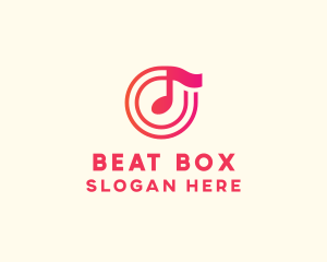 Rhythm - Pink Music Note logo design
