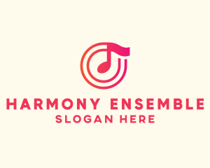 Orchestra - Pink Music Note logo design