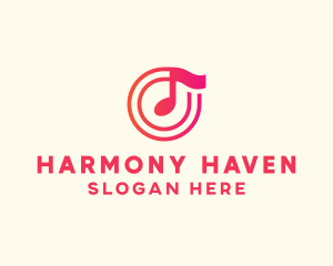 Symphony - Pink Music Note logo design