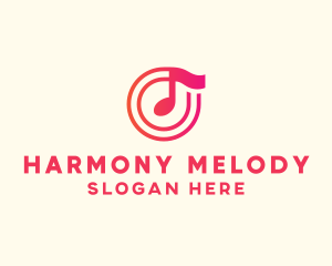 Hymn - Pink Music Note logo design