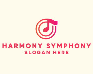 Orchestra - Pink Music Note logo design