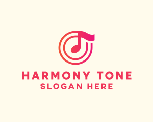 Tone - Pink Music Note logo design