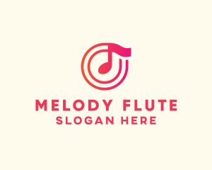 Pink Music Note logo design