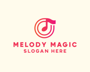 Pink Music Note logo design