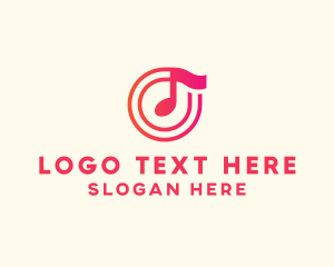 Music Player - Pink Music Note logo design