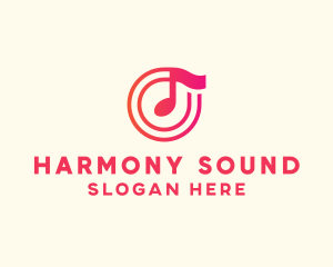 Music - Pink Music Note logo design