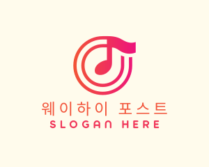 Pink Music Note logo design