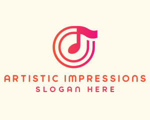 Pink Music Note logo design