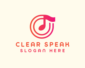 Pink Music Note logo design