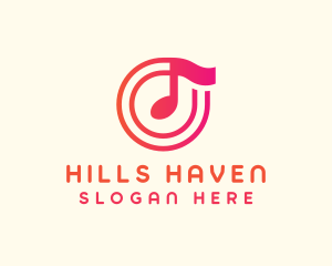 Pink Music Note logo design