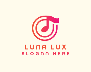 Pink Music Note logo design