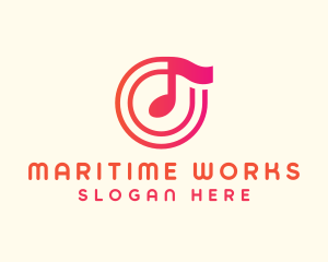 Pink Music Note logo design