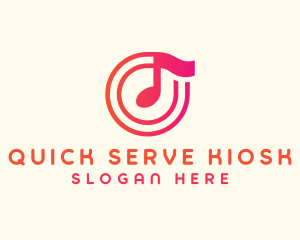 Pink Music Note logo design