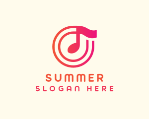 Pink Music Note logo design