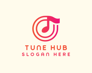 Pink Music Note logo design