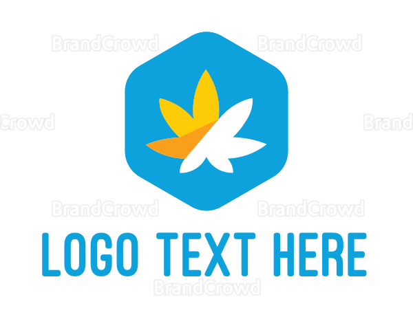 Cannabis Weed Hexagon Logo