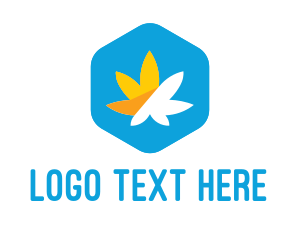 Drug - Cannabis Weed Hexagon logo design
