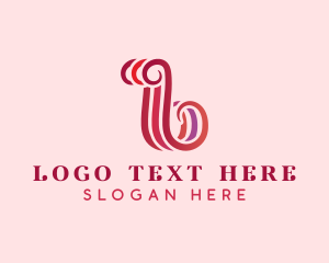 Mobile App - Red Gradient Letter B logo design