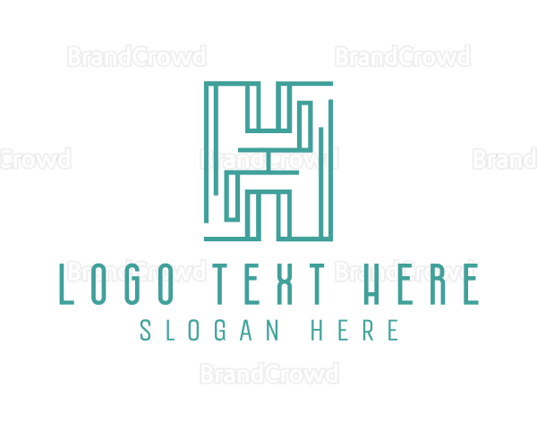 Teal Maze H Logo