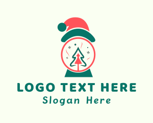 Bauble - Christmas Santa Hat Tree logo design