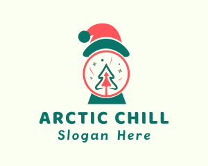 Frost - Christmas Santa Hat Tree logo design