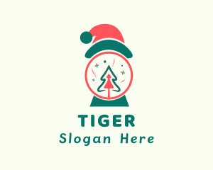 Merrymaking - Christmas Santa Hat Tree logo design