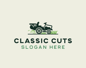 Lawn Mower Grass Cutting logo design